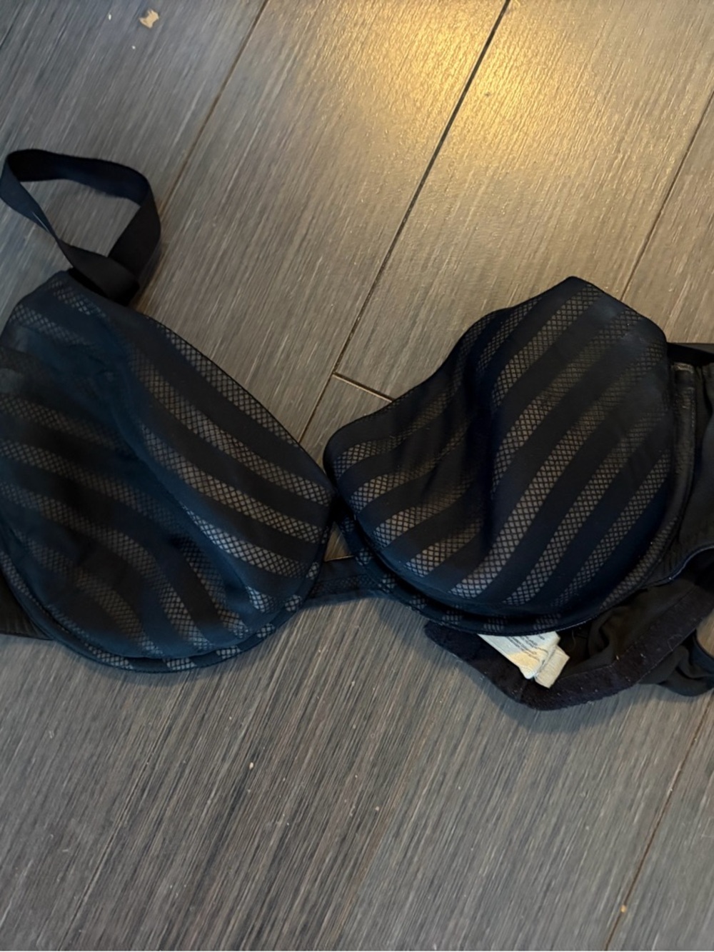 Deesse Lingerie Black Striped Underwire Bra